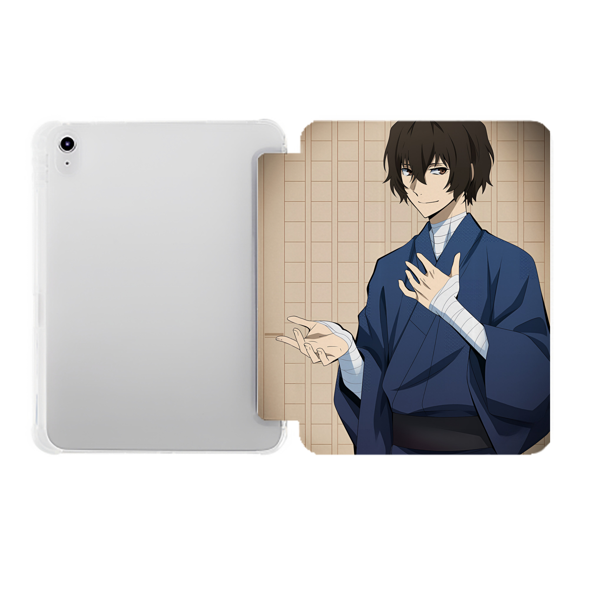 （画像用） 文豪ストレイドッグス Bungo Stray Dogs IPad ケース ペン収納付き 三つ折りスタンド PUレザー×シリコン 対応機種9.5/10.5/10.9インチ